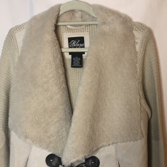 BLANC NOIR cream colored sweater cardigan/jacket. Size L. - Picture 4 of 11